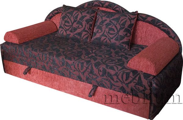 Диван Лира абстракция бордо + однотон