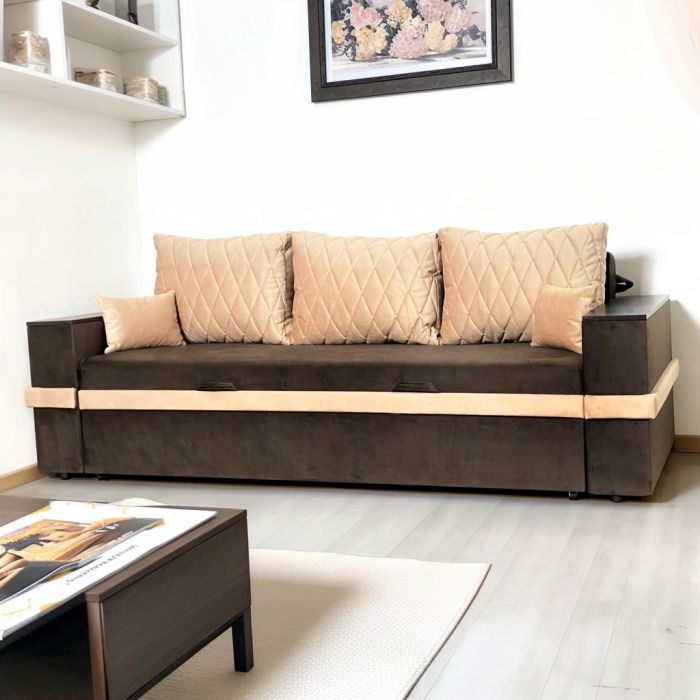 Диван Ланна New (ниша в подлокотниках), антикоготь, износостойкая оббивка - 107