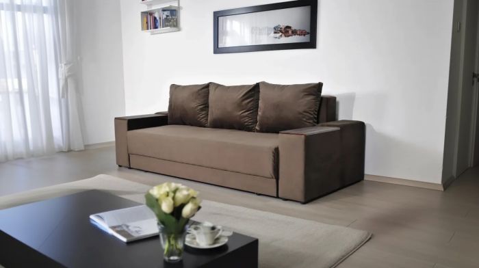 Диван Марко 160 на Pocket Spring (ортопедическое большое спальное место + ниши в подлокотниках) антикоготь, износостойкая обивка - 101 (ЭТА МОДЕЛЬ СНЯТА С ПРОИЗВОДСТВА И ПРОДАЖИ)