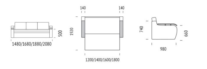 Диван Анабель (варианты ширины спального места: 700 / 1000 / 1100 / 1200 / 1300 / 1400 / 1500 / 1600 / 1700 / 1800)  - 16