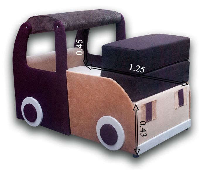 Детский диван Машинка-18 (СНЯТО С ПРОИЗВОДСТВА)