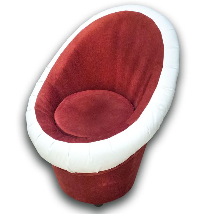 Кресло-банкетка Meblium 1-9 Пони бордо+Вайт