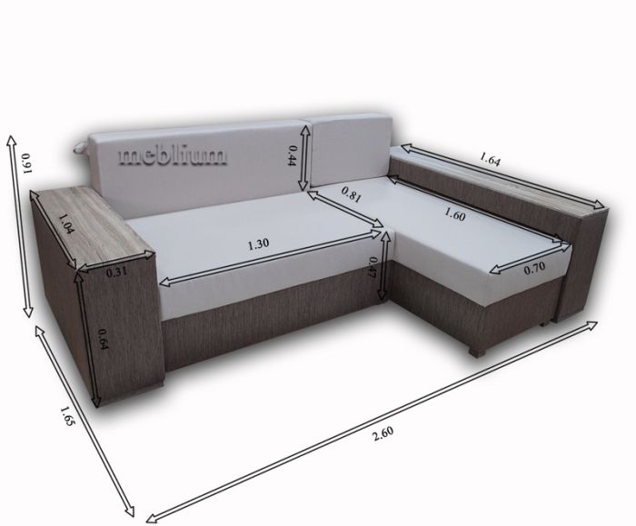 Диван угловой Оскар-44 Багама 09+Багама 03
