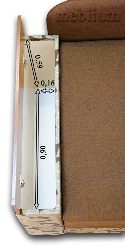 Диван Meblium 221-1 люкс Лисцио 072 темно коричневый + Мальта голд