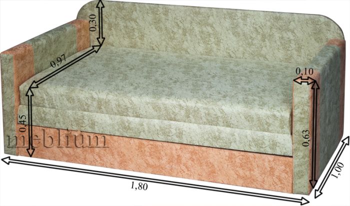 Диван Meblium 48-3 Гига Комбин Браун