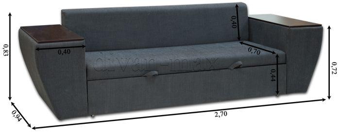 Диван Цезарь-7 "Накладки ДСП" кордрой коричневый + кордрой беж (EximTextill)