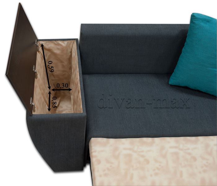 Диван Цезарь-7 "Накладки ДСП" кордрой коричневый + кордрой беж (EximTextill)