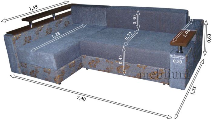 Банкетка Нова Голубые цветы