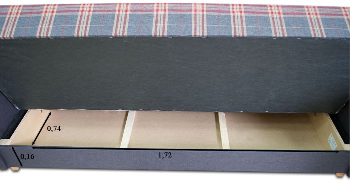 Диван Гудзон М-12 Шотландия ДК грей + шотландия комб. ДК грей