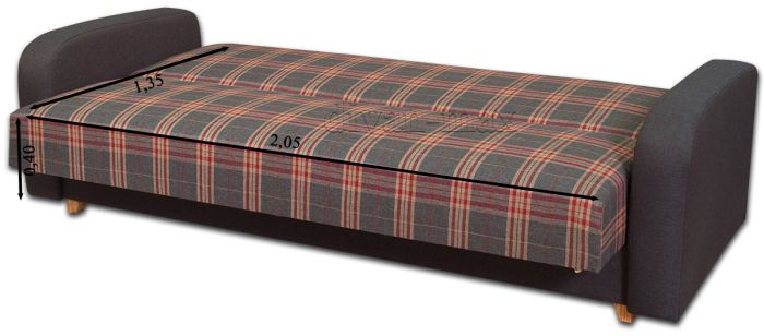 Диван Гудзон М-12 Шотландия ДК грей + шотландия комб. ДК грей
