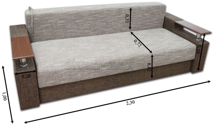 Диван Карат-15 Берлин + Шенил (Темные накладки)
