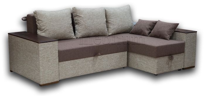 Угловой диван Оскар-4 Лима кофе + Квадро комбин беж