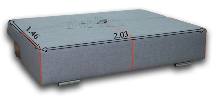 Софа Соло 2-12 Саванна 09+Beat graphite + Саванна 15 оранж