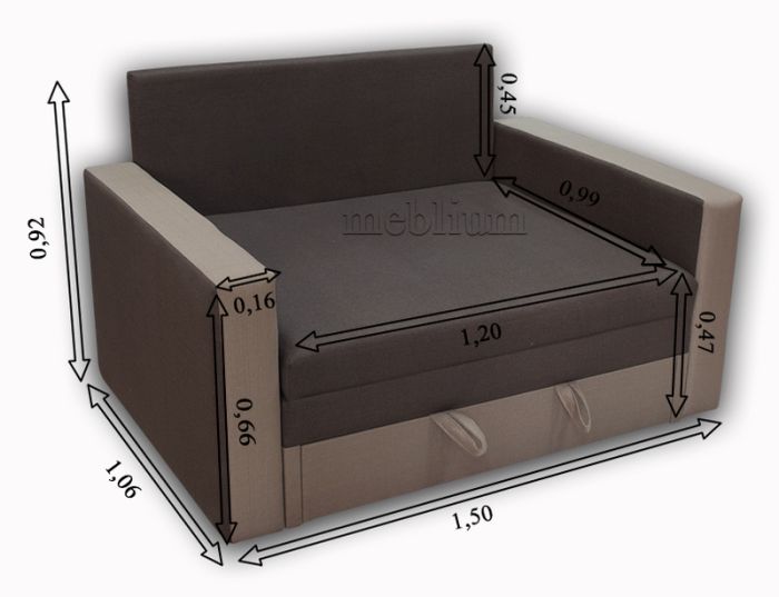 Диван Meblium 34-42 1,20 Бруно 072/623+Букле 008