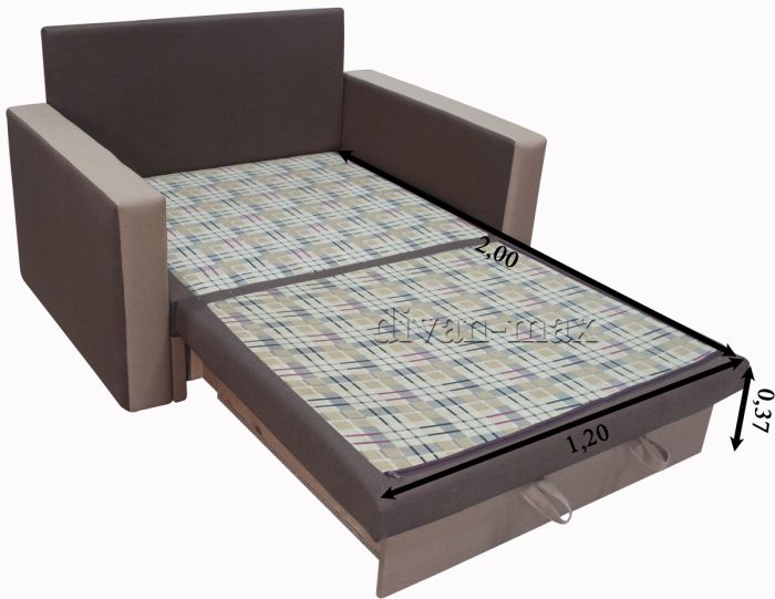 Диван Марта 120-7 Танго браун + Лючия 623