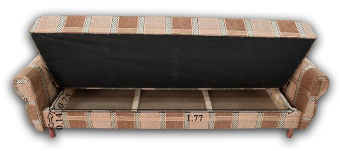 (СНЯТО С ПРОИЗВОДСТВА) Диван Книжка бока ткань-74 Коса коричневая