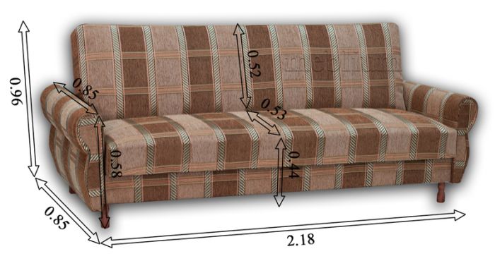 (СНЯТО С ПРОИЗВОДСТВА) Диван Книжка бока ткань-74 Коса коричневая