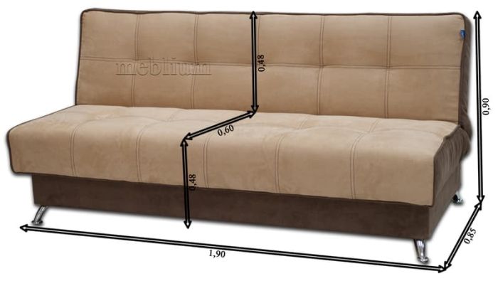 Диван Rio_karamel_Rio_coffe Лукас -12 (ДВЕ ПОДУШКИ В ПОДАРОК)