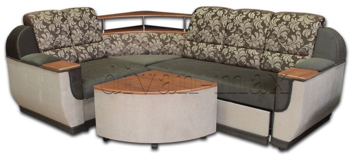 Угловой диван Маэстро-12 Хлое браун + Найс биттер + Найс пебл