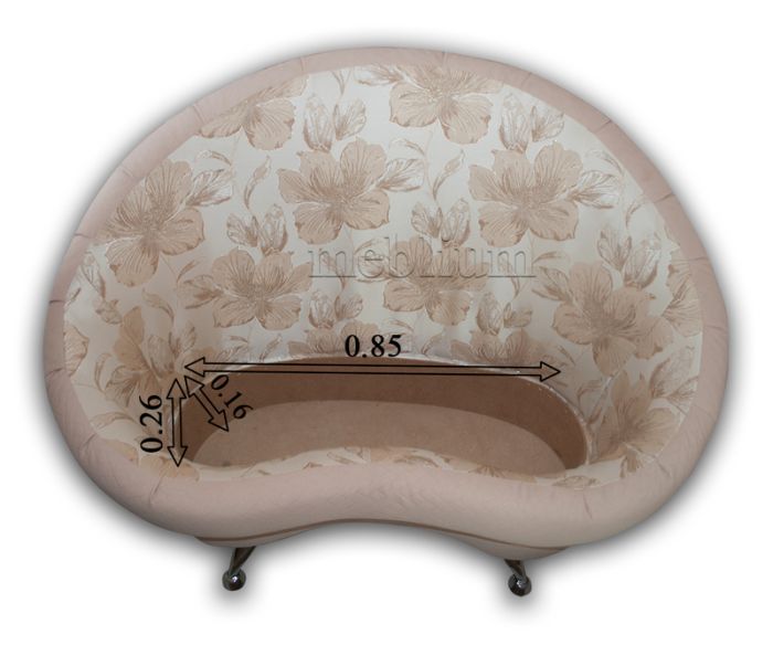 Диван Meblium 5-9 Цветы + Беж