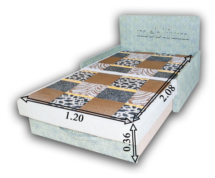 Диван Омега 120 -42 Тревел графит + Мира 174