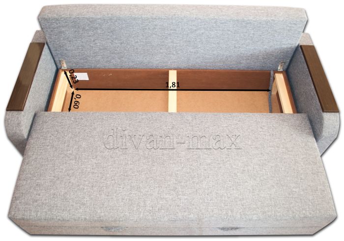 Диван Полина Дуэт-38 Папермон серый