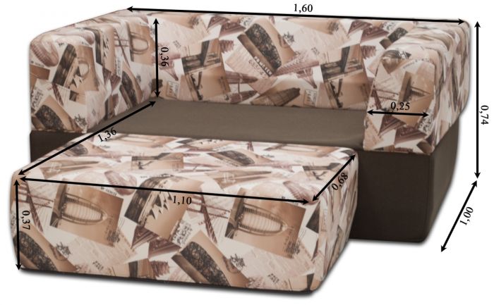 Бескаркасный диван Экспромт 160-12