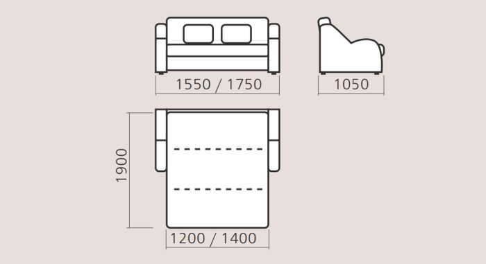Диван Элипс (1200/1400) -97