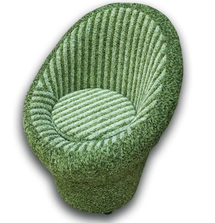 Кресло-банкетка Meblium 1-9 Томас зеленая полоса