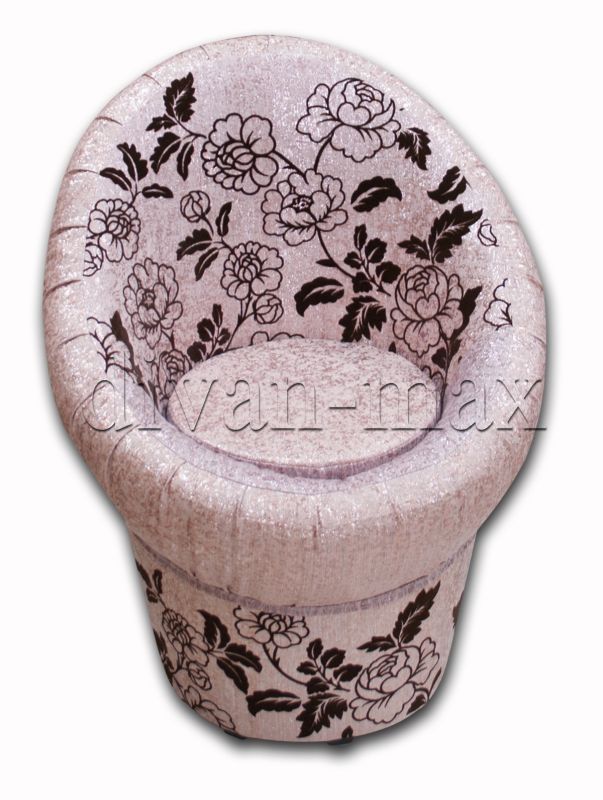 Банкетка Эсенталь Бледно-розовая + Коричневые цветы