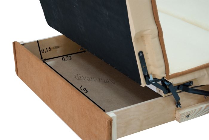 Диван Эш 120-12 гига браун + гига комб. беж