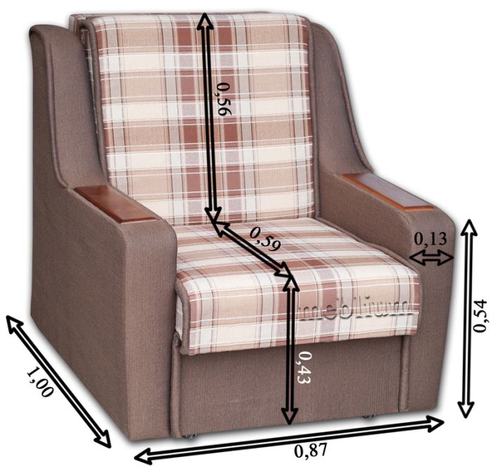 Кресло ЭШ-12 Гига браун+ Гига беж