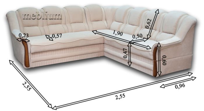 Диван угловой "Барон 1С" вар. В Торос Браун