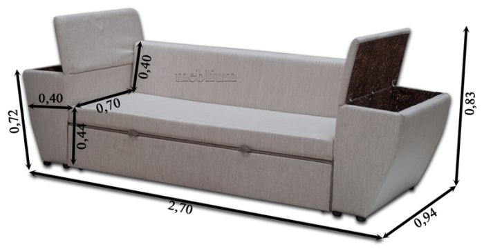 Софа Meblium 19-42 Лугано Беж + Лугано Браун