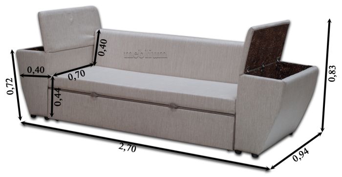 Диван Цезарь-7 лугано беж + лугано браун