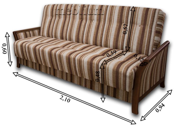 ПРОДАНО (МОЖНО ПОД ЗАКАЗ) Диван Эш 135-12 Гига Браун + Гига Комбин Беж