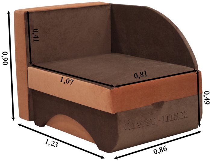 Детский диван Колибри-12 Shaggy Apple + Shaggy Bize