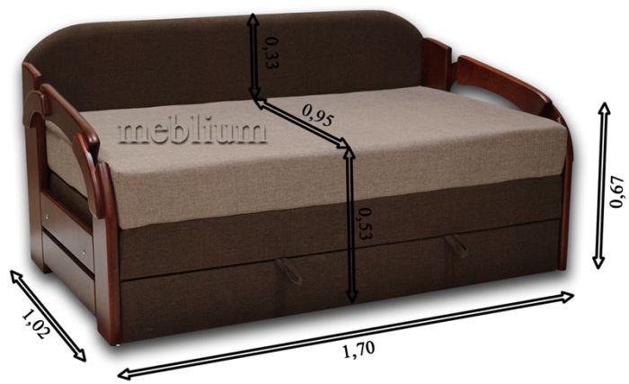 Диван Meblium 226-1 Бланка Страйп Смоук