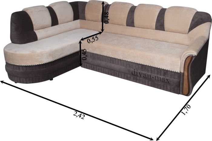 Угловой диван Элегант 1А вариант Б -6