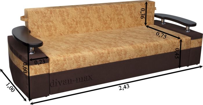 (СНЯТО С ПРОИЗВОДСТВА) Софа Глория-8 саванна флок лилак 12 + саванна блэк 19