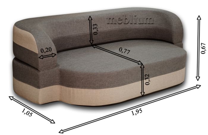 Бесскаркасный диван Иванна 2 1,35-12