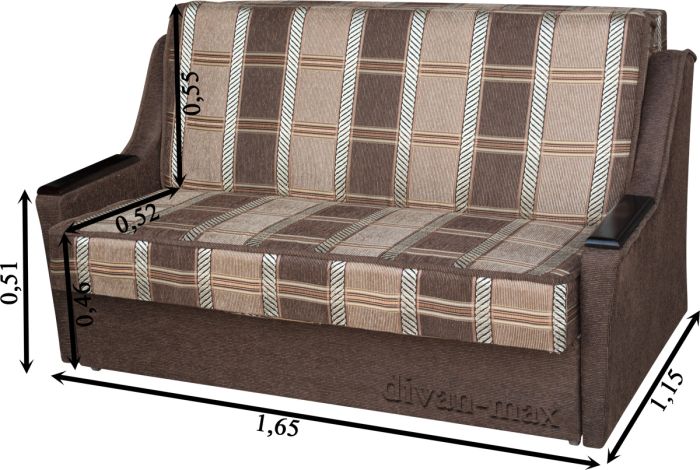 Диван Леся 140-15 эко жаккард проза + гига комб. беж