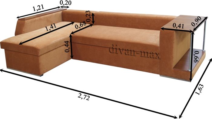 Угловой диван Лос-Анжелес-16 Лугано Крем + Саванна Каро 21
