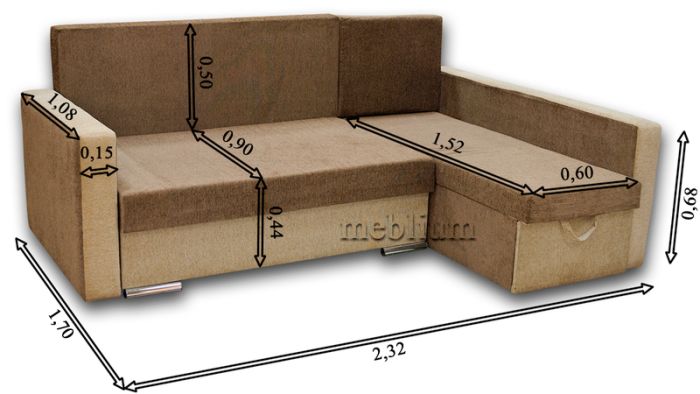 Уголовой диван Meblium 14-42 Гига Беж
