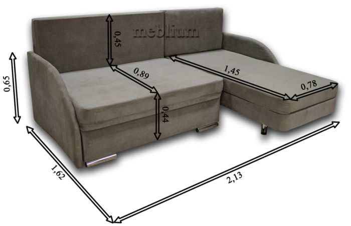 Угловой диван Meblium 15-42 лугано браун + букле 15