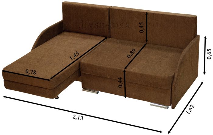 Угловой диван Майя-7 мега 001 A brown + мега 001 В brown