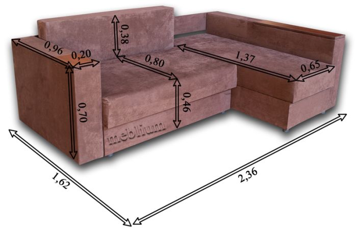 Уголовой диван Meblium 6-42 Бонд Шоколад