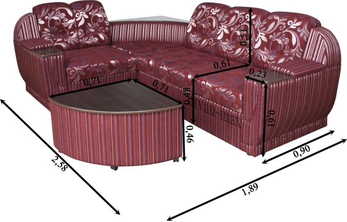 Угловой диван Меркурий-3 лонкория шоколад + тетра бытэр (Арбен)