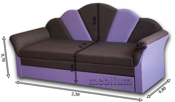 Диван Meblium 21-3 Аркадия Флаверс Лайт Браун