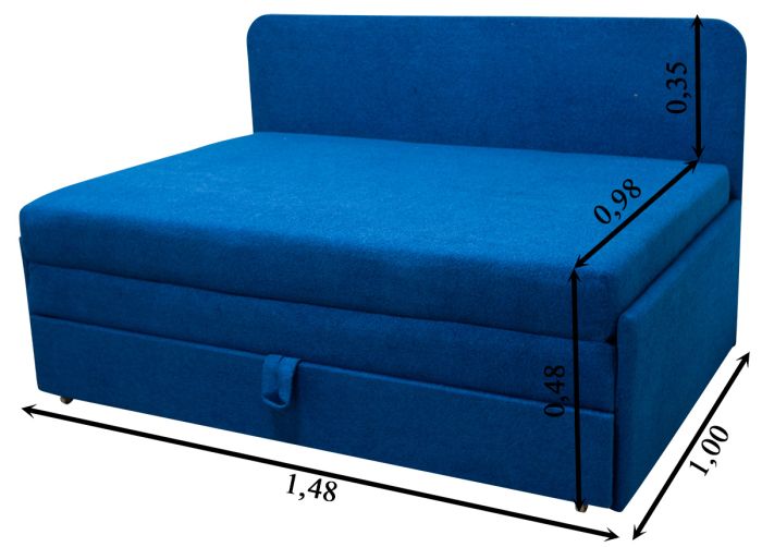 Диван Омега 140-14 Саванна браун 08 + саванна голд браун 05 флок